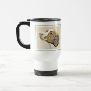 Brittany Schilderij - Lieve Originele Honden Kunst Reisbeker