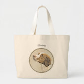 Brittany Schilderij Sinaasappel Roan Spaniel Schat Grote Tote Bag (Voorkant)