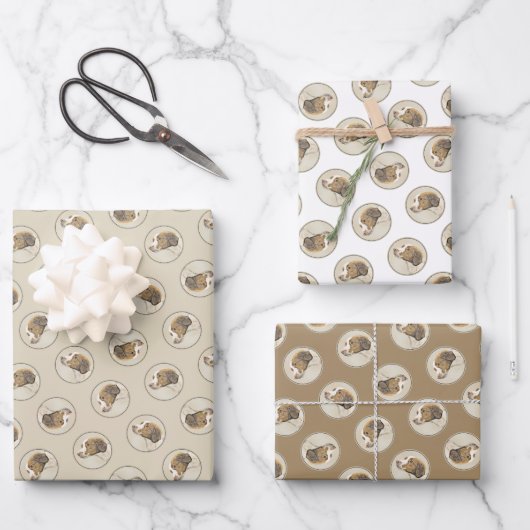 Brittany Schilderij Sinaasappel Roan Spaniel Schat Inpakpapier Vel (Voorkant)