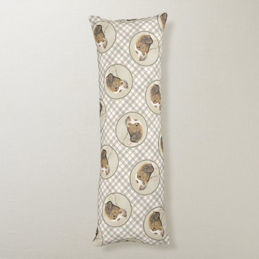 Brittany Schilderij Sinaasappel Roan Spaniel Schat Lichaamskussen (Achterkant (Verticaal))