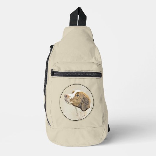 Brittany Schilderij Sinaasappel Roan Spaniel Schat Sling Bag (Voorkant)