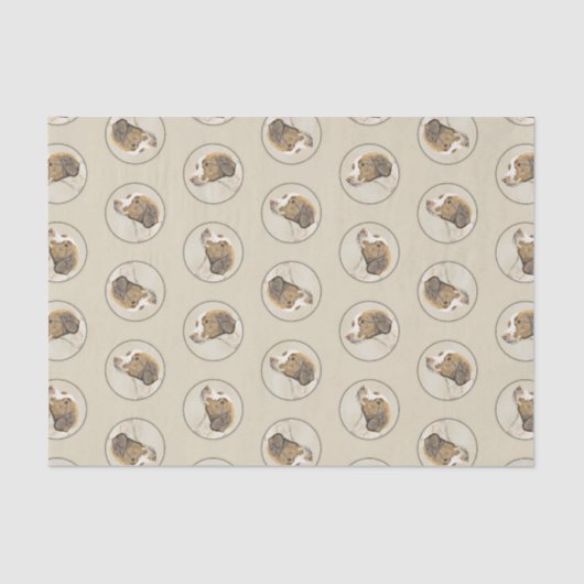 Brittany Schilderij Sinaasappel Roan Spaniel Schat Tissuepapier (Voorkant)