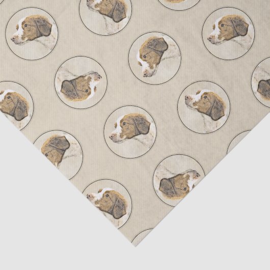 Brittany Schilderij Sinaasappel Roan Spaniel Schat Tissuepapier (Detail)