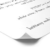 Brittany Signature Cocktails Menu Huwelijksbord Poster (Hoek)