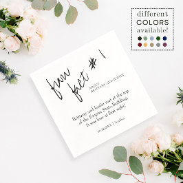 Brittany Simple Black White Fact #1 Cocktail Servet