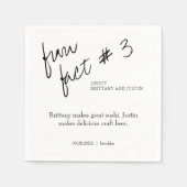 Brittany Simple Black White Fun Feit #3 Weddenscha Servet (Voorkant)
