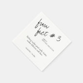 Brittany Simple Black White Fun Feit #3 Weddenscha Servet (Hoek)