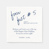 Brittany Simple Navy Blue Fun Feit #5 Weddenschap Servet (Voorkant)