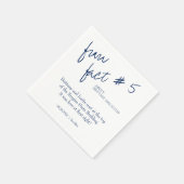 Brittany Simple Navy Blue Fun Feit #5 Weddenschap Servet (Hoek)