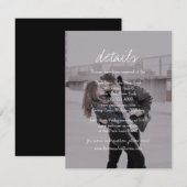 Brittany Simple Photo Guest Details Wedding Informatiekaartje (Voorkant / Achterkant)