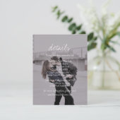 Brittany Simple Photo Guest Details Wedding Informatiekaartje (Staand voorkant)