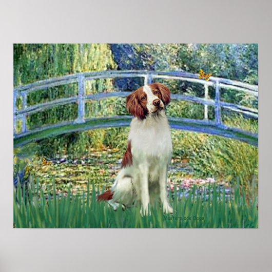 Brittany Spaniel 3 - Lily Pond Brug Poster (Voorkant)