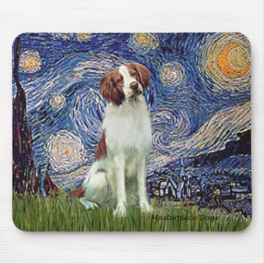 Brittany Spaniel 3 - Sterrennacht Muismat (Voorkant)