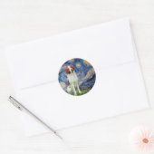 Brittany Spaniel 3 - Sterrennacht Ronde Sticker (Envelop)