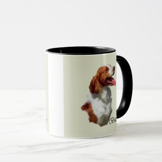Brittany Spaniel Art Gifts Mok (Voorkant rechts)