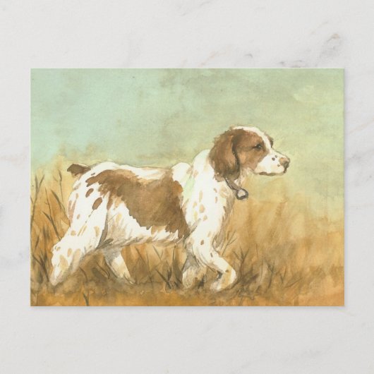"Brittany Spaniel" Art Reproduction Briefkaart (Voorkant)
