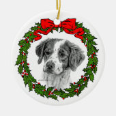 Brittany Spaniel Art van Glenda S. Harlan Keramisch Ornament (Voorkant)