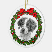 Brittany Spaniel Art van Glenda S. Harlan Keramisch Ornament (Links)