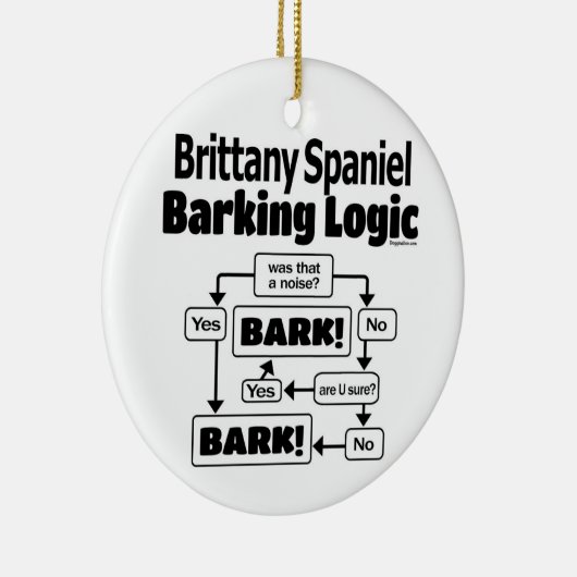 Brittany Spaniel Barking Logic Keramisch Ornament (Rechts)