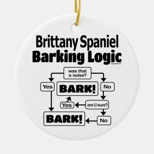 Brittany Spaniel Barking Logic Keramisch Ornament (Voorkant)