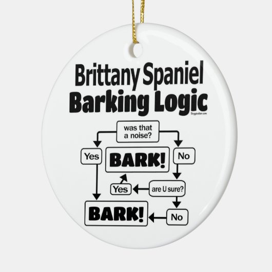 Brittany Spaniel Barking Logic Keramisch Ornament (Links)