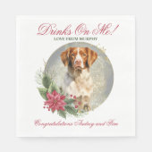Brittany Spaniel bruiloft servetten met honden Fot (Voorkant)