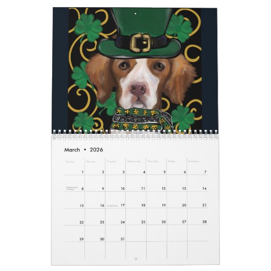 Brittany Spaniel Calendar Kalender (Mar 2026)