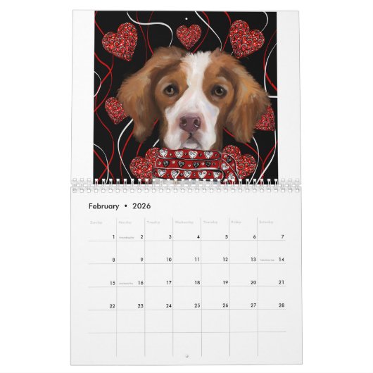 Brittany Spaniel Calendar Kalender (Feb 2026)