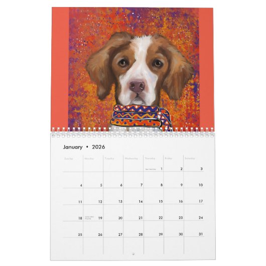 Brittany Spaniel Calendar Kalender (Jan 2026)