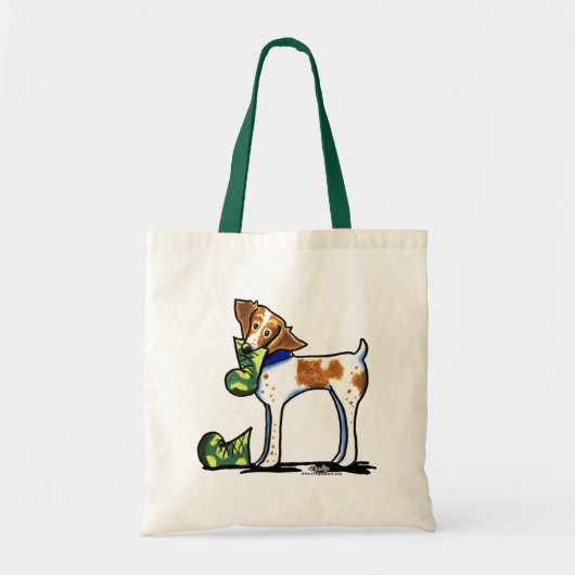 Brittany Spaniel Camouflage Boots Tote Bag (Voorkant)