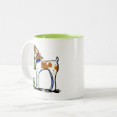 Brittany Spaniel Camouflage Boots Tweekleurige Koffiemok (Voorkant links)