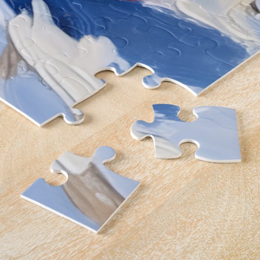 Brittany Spaniel Chasing Christmas Ornament Hat Legpuzzel (Zijkant)