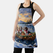 Brittany Spaniel Christmas Boat Holiday Schort (Insitu)