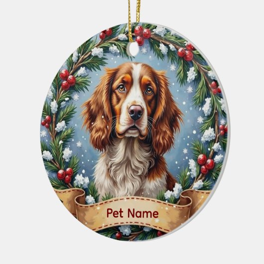 Brittany Spaniel Christmas Keramisch Ornament (Links)
