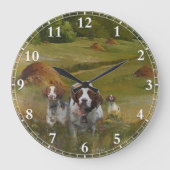 Brittany Spaniel Clock Grote Klok (Voorkant)