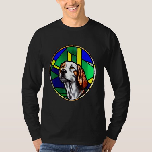 Brittany Spaniel - Colorful Stained Glass_3 T-shirt (Voorkant)