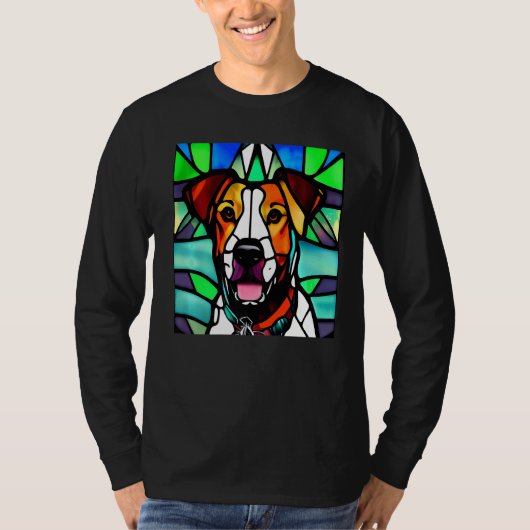Brittany Spaniel - Colorful Stained Glass Premium_ T-shirt (Voorkant)