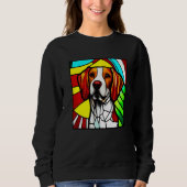 Brittany Spaniel - Colorful Stained Glass Premium Trui (Voorkant)