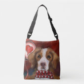 Brittany Spaniel Crossbody Tas (Voorkant)