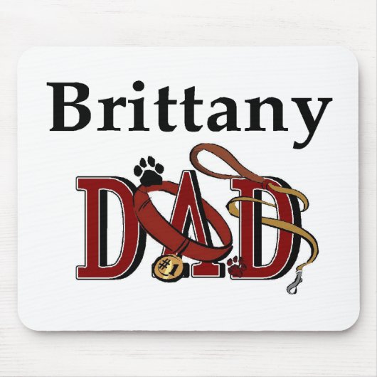 Brittany Spaniel Dad Gifts Muismat (Voorkant)