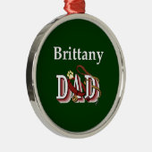 Brittany Spaniel Dad Metalen Ornament (Rechts)
