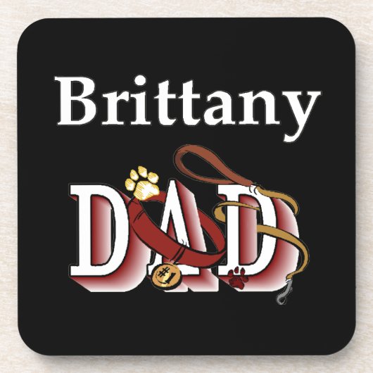 Brittany Spaniel Dad Onderzetter (Voorkant)