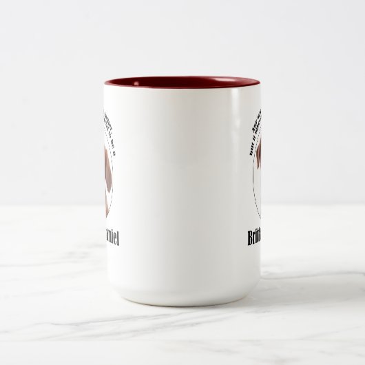 Brittany Spaniel Dad Tweekleurige Koffiemok (Center)