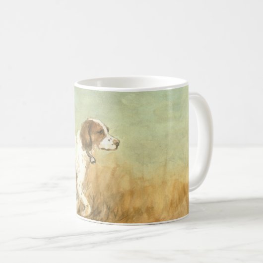 Brittany Spaniel Dog Art Mok (Voorkant rechts)