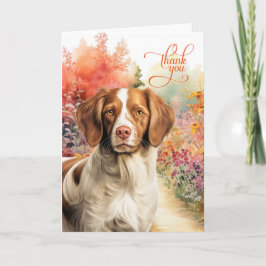 Brittany Spaniel Dog Colorful Garden Path Bedankkaart