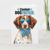 Brittany Spaniel Dog Coolest Dad Ooit Vaderdag Feestdagen Kaart (Voorkant)