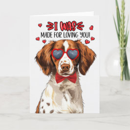 Brittany Spaniel Dog Gemaakt voor Loving You Valen Feestdagen Kaart