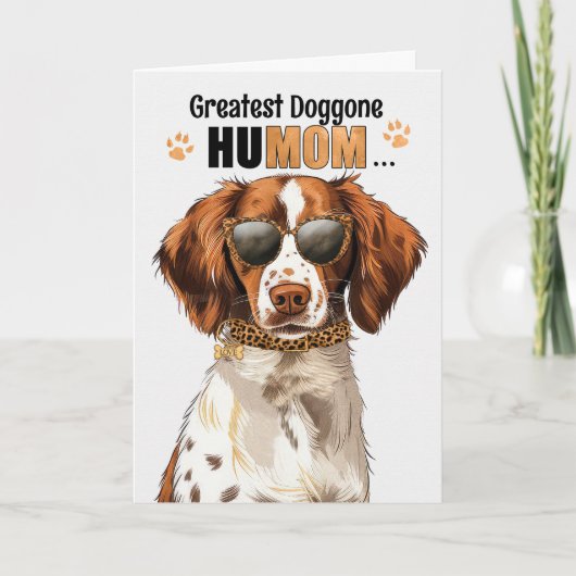 Brittany Spaniel Dog Greatest HuMOM Moederdag Feestdagen Kaart (Voorkant)
