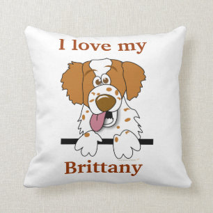 Brittany Spaniel Dog Home Decor Pillow I Love My Kussen