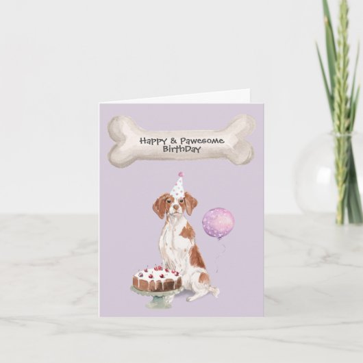 Brittany Spaniel Dog Party Celebration Decor Feestdagen Kaart (Voorkant)